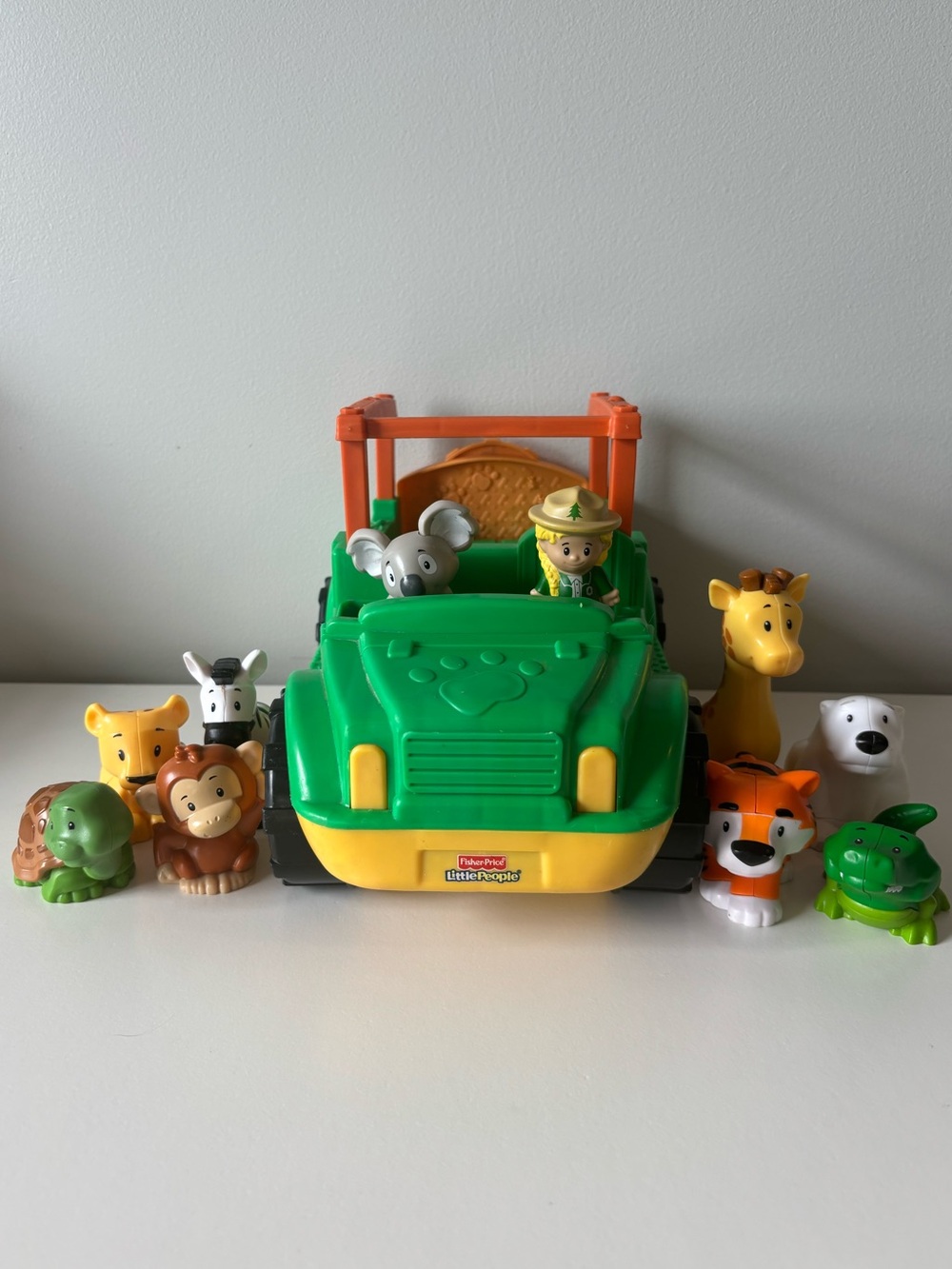 Little People- Green Safari Jeep with Animals